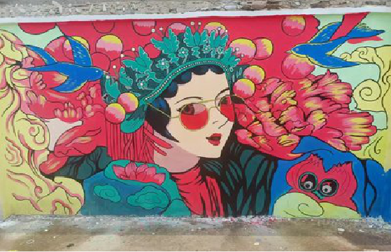 云龙墙体彩绘-网红墙