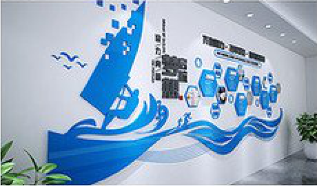云龙海浪主题文化墙如何设计?