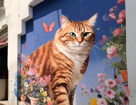 云龙自己绘制有个性的手绘墙