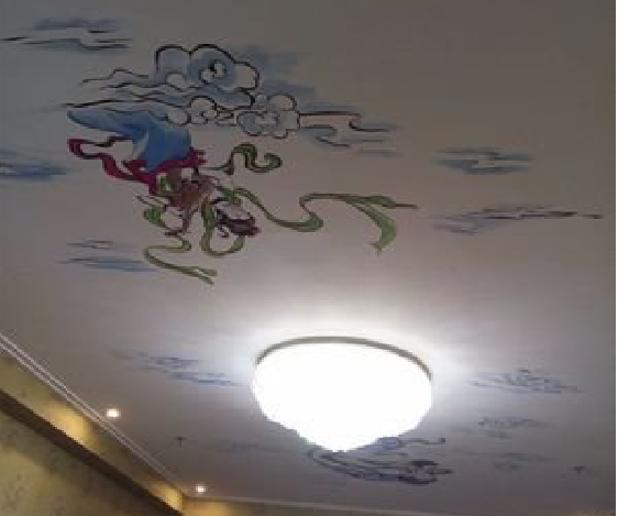 云龙如何快速绘制天花板上的手绘墙？